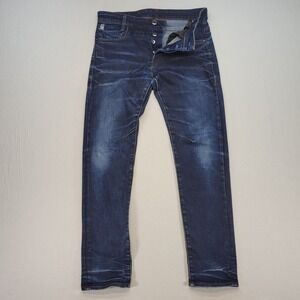 G-Star Jeans Mens 30x30 Blue D-Staq Slim 5 Button Fly Grunge Streetwear